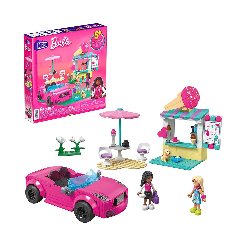 MEGA Barbie Convertible And Ice Cream Stand Building Set - Radar Toys