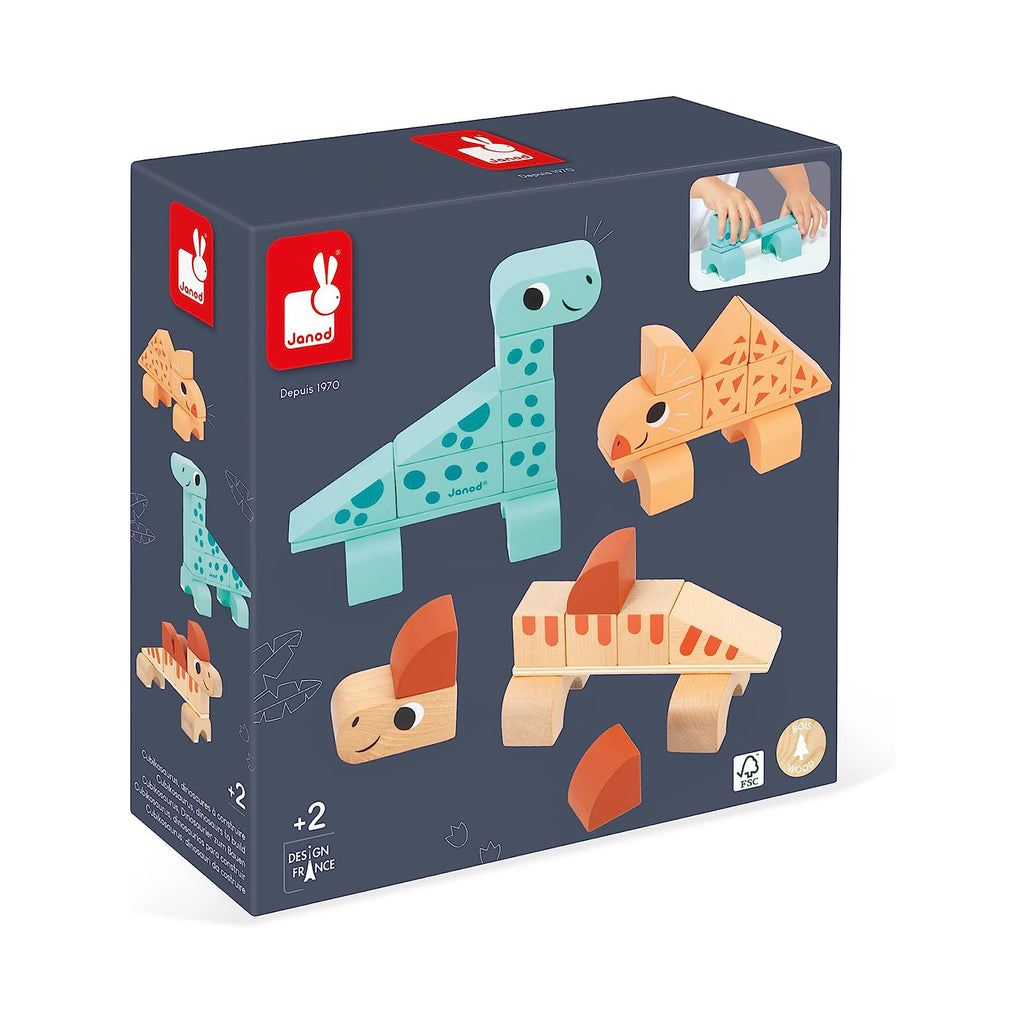 Janod Dinosaurs To Build Cubikosaurus Building Set - Radar Toys