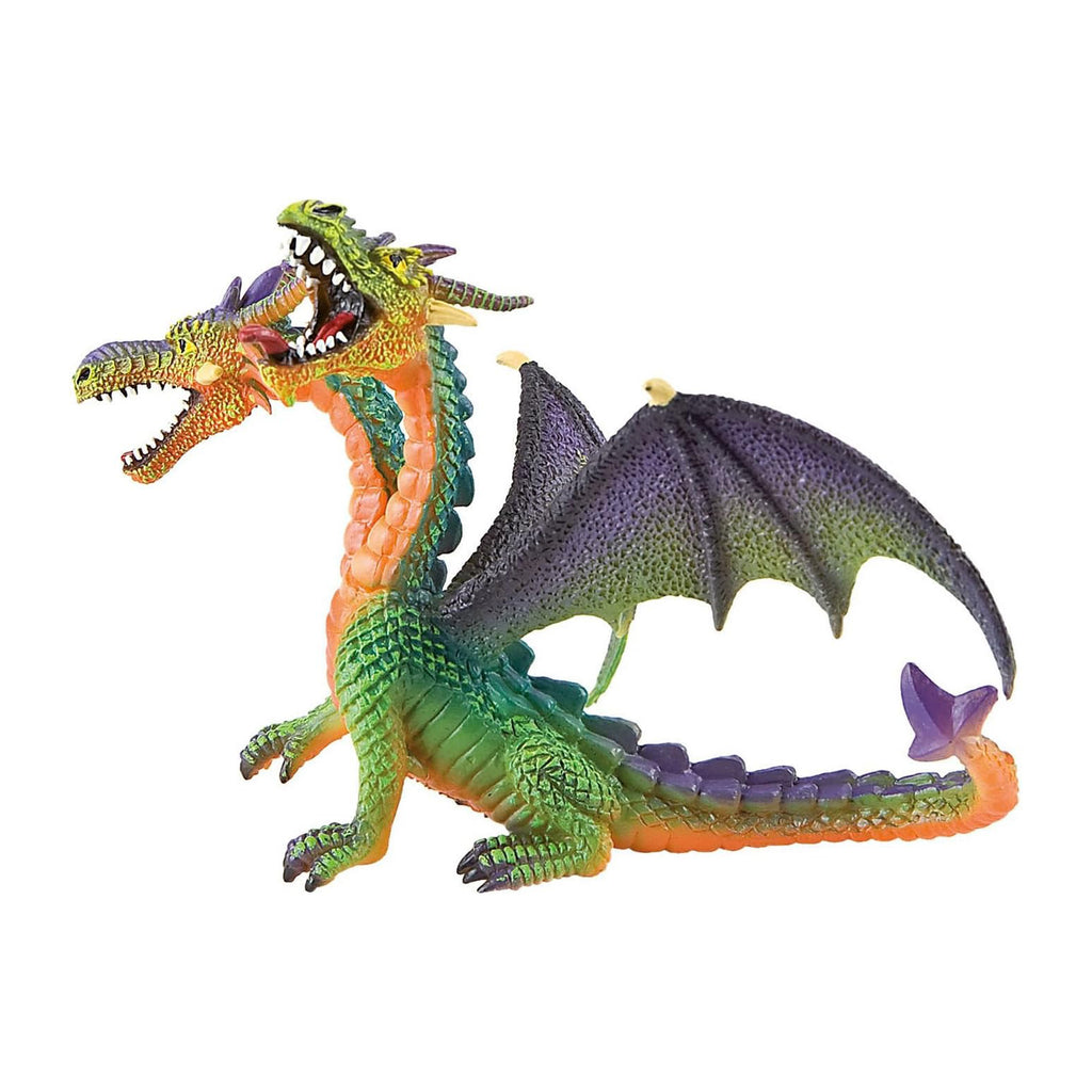 Bullyland Dragon Double Headed Green Figure 75596