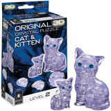 BePuzzled Purple Cat And Kitten Level 2 3D Puzzle - Radar Toys