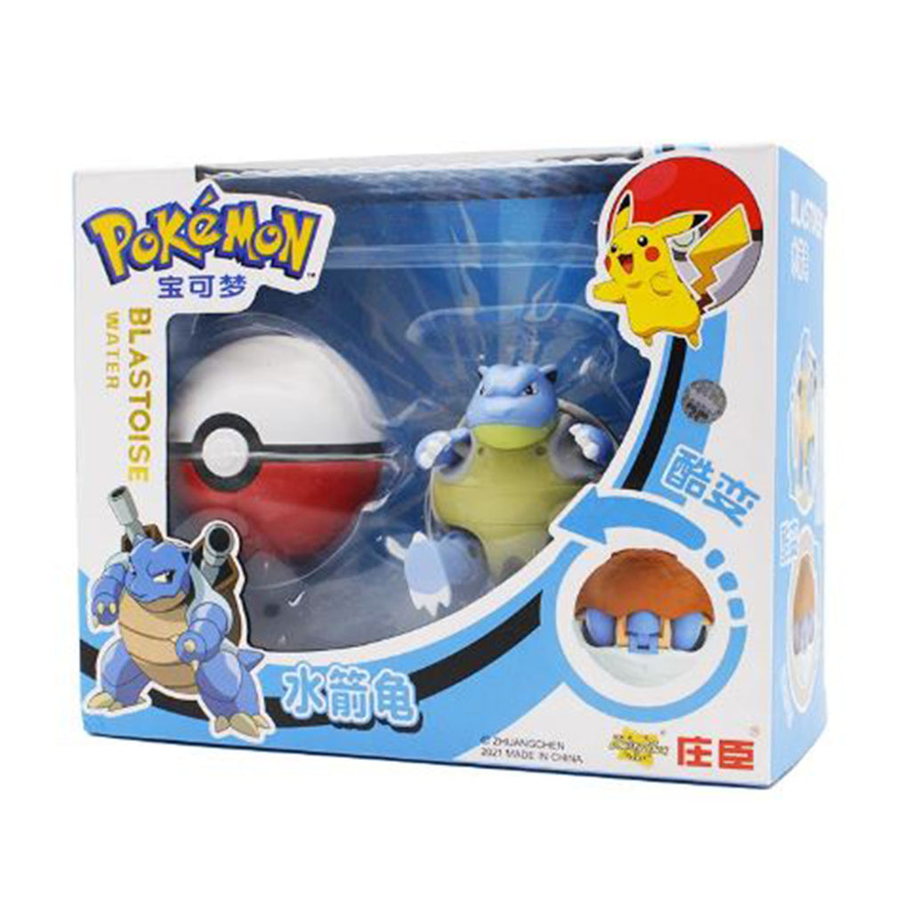 Pokemon Blastoise Water With Poke Ball Action Figure Set