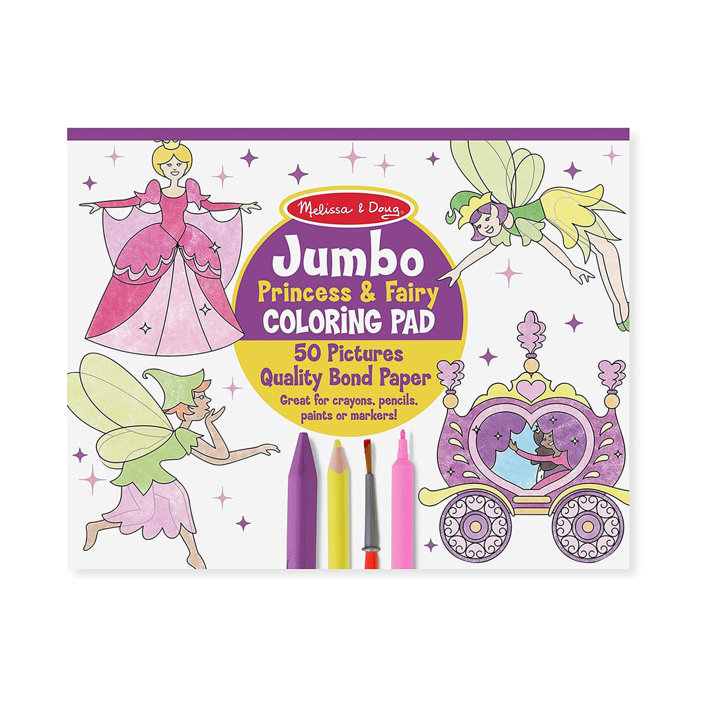 Melissa And Doug Jumbo Princess And Fairy Coloring Pad - Radar Toys