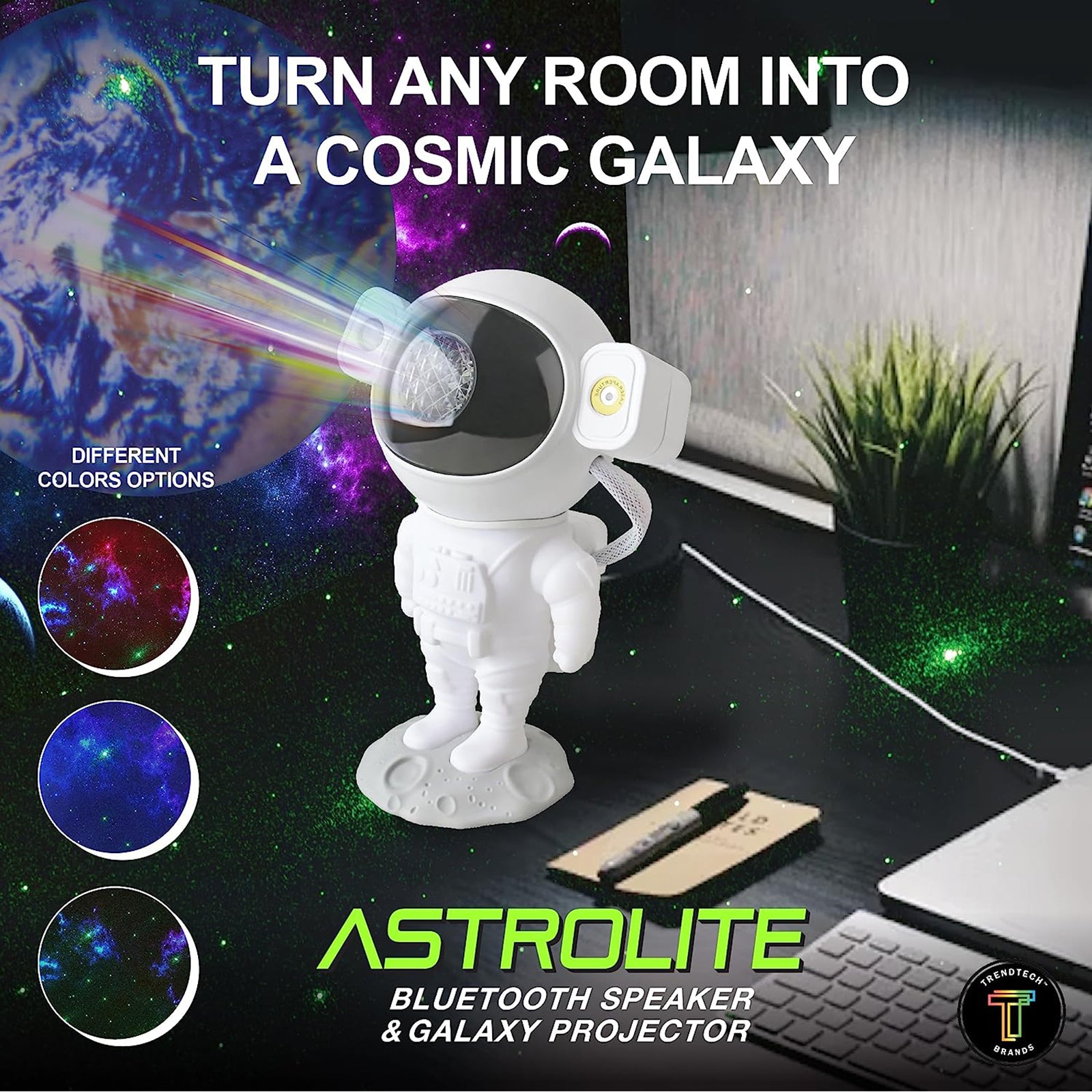 Galaxy Night Light Star Projector Astronaut With Keychain 