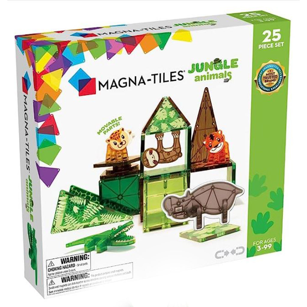 Magna-Tiles Jungle Animals 25 Piece Magnetic Tile Building Set