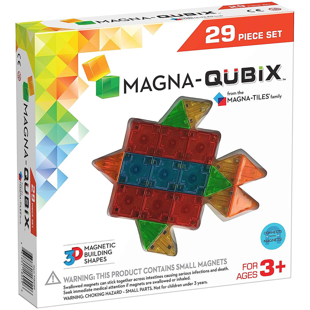 Magna-Tiles Magna-Qubix 29 Piece Magnetic Shape Building Set