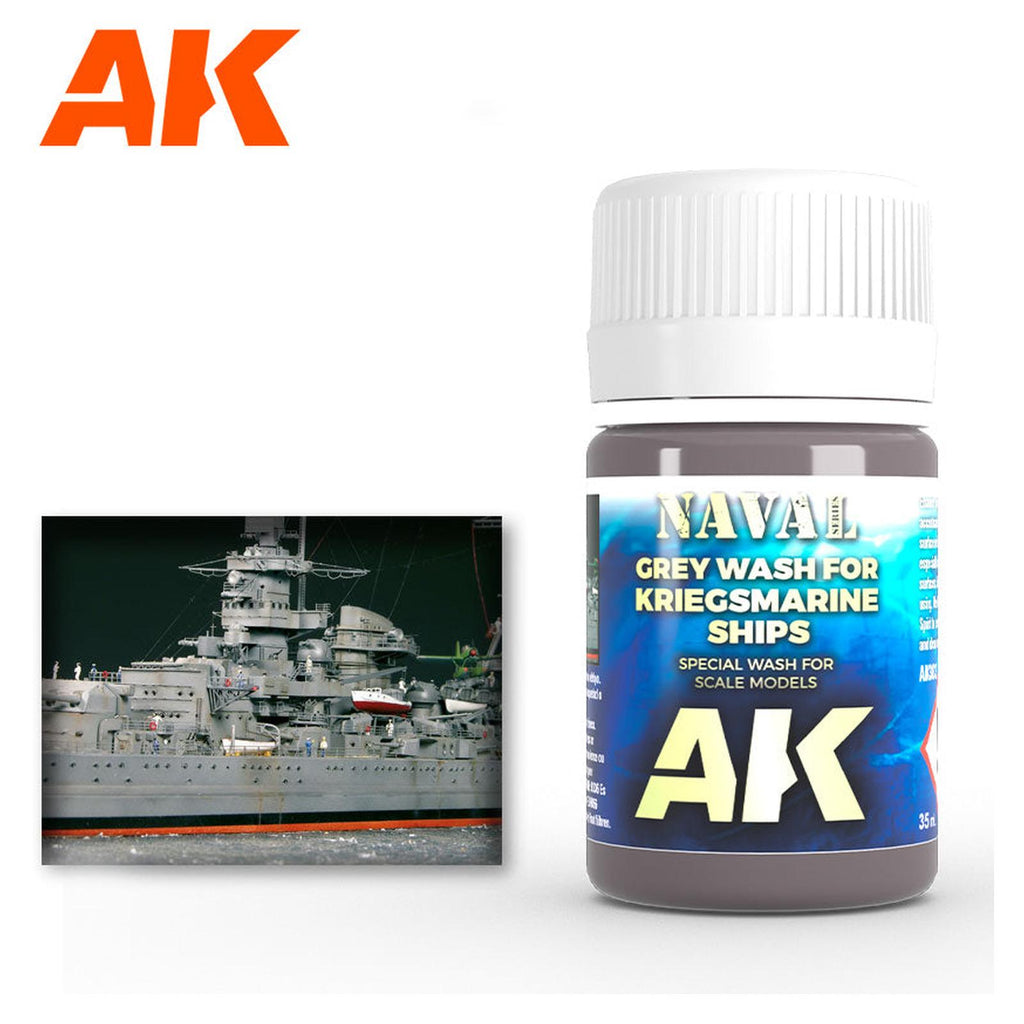 AK Enamel Naval Grey Wash for Kriegsmarine Ships
