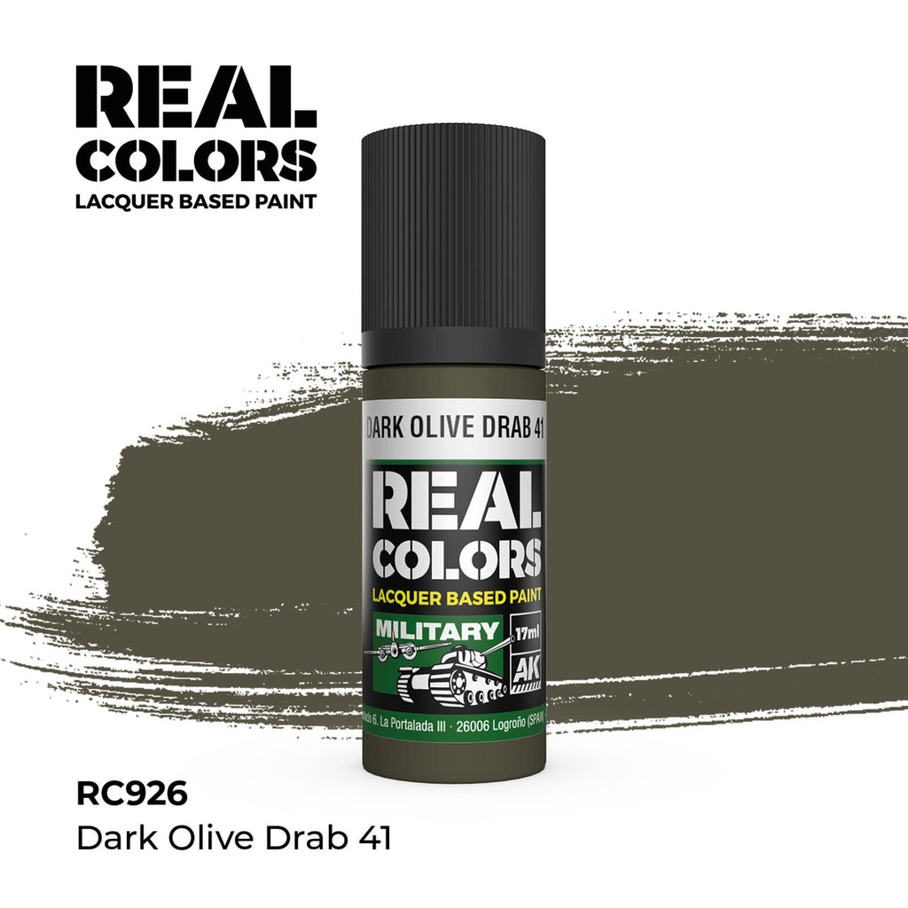 AK Real Colors Dark Olive Drab 41 Lacquer Paint 17mL