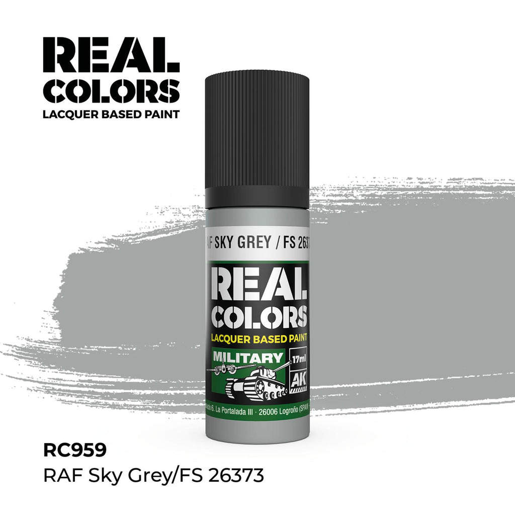 AK Real Colors RAF Sky Grey FS 26373 Lacquer Paint 17mL