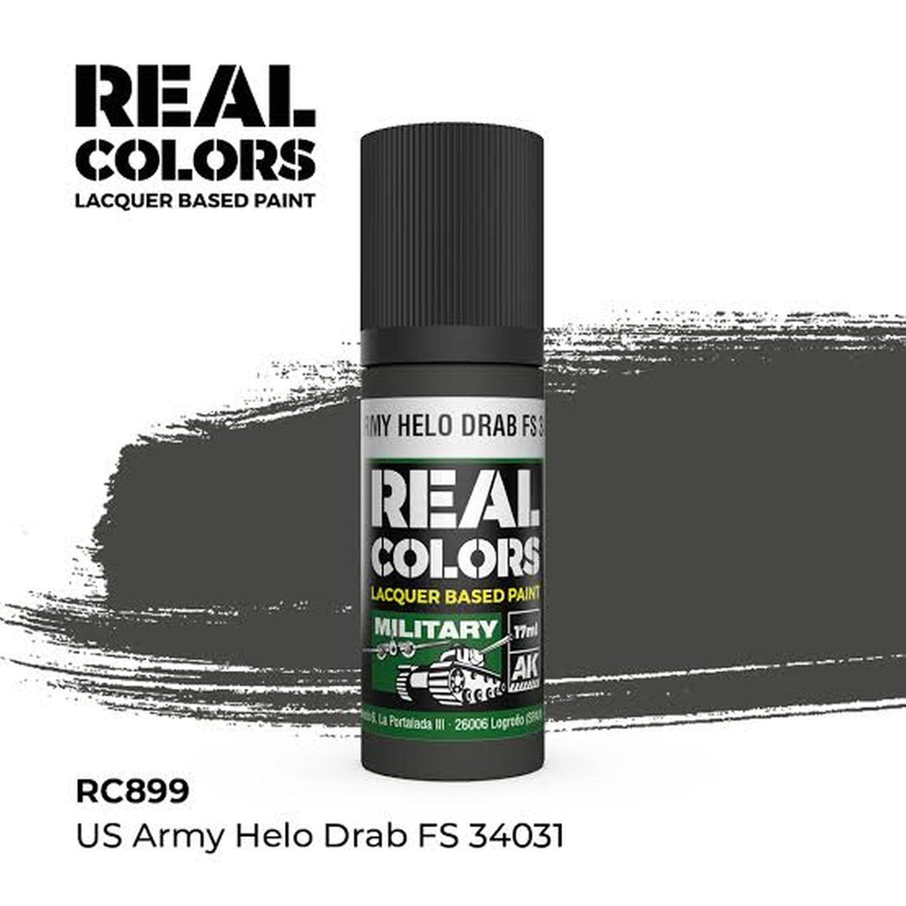 AK Real Colors US Army Helo Drab FS 34031 Lacquer Paint 17mL