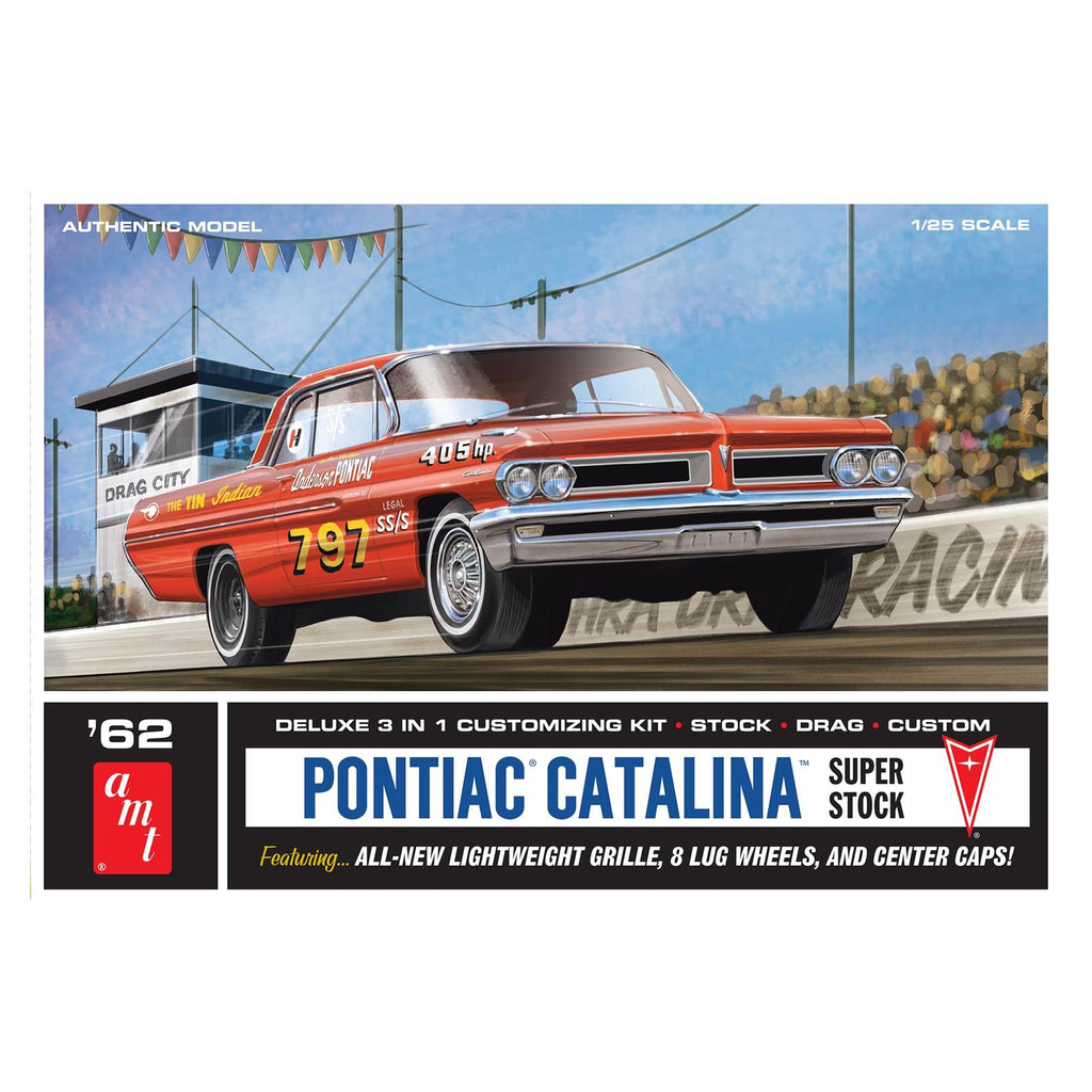 AMT 1962 Pontiac Catalina Super Stock 25th Scale Plastic Vehicle Model Kit
