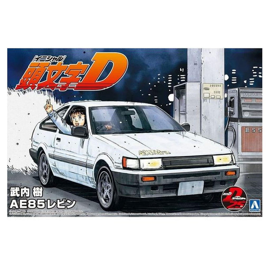 Aoshima Initial D Takeuchi Itsuki Toyota AE85 Levin 24th Scale Vehicle Model Kit - Radar Toys