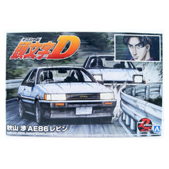 Aoshima Initial D Toyota Akiyama Wataru AE85 Levin 24th Scale Vehicle Model Kit - Radar Toys