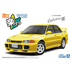 Aoshima Snap Car Lancer Evolution III 1995 Dandelion Yellow 24th Scale Vehicle Model Kit