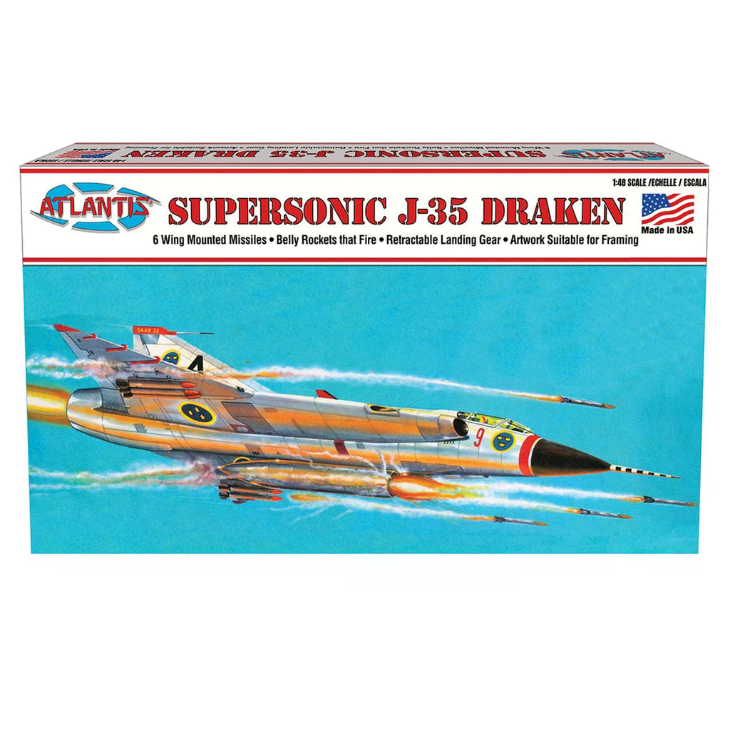 Atlantis J-35 Supersonic Draken 48th Scale Model Kit - Radar Toys