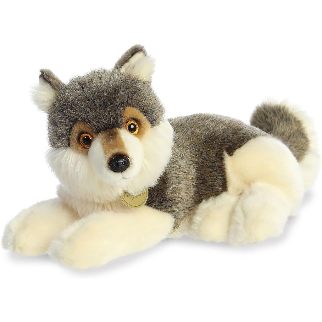 Aurora Miyoni Wolf Laying 15 Inch Plush