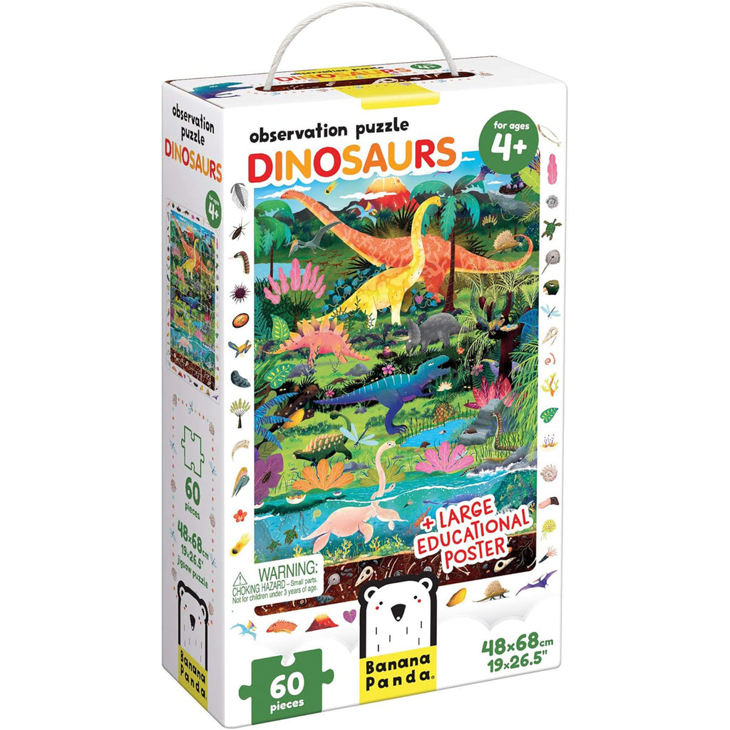 Banana Panda Dinosaur Observation 60 Piece Puzzle
