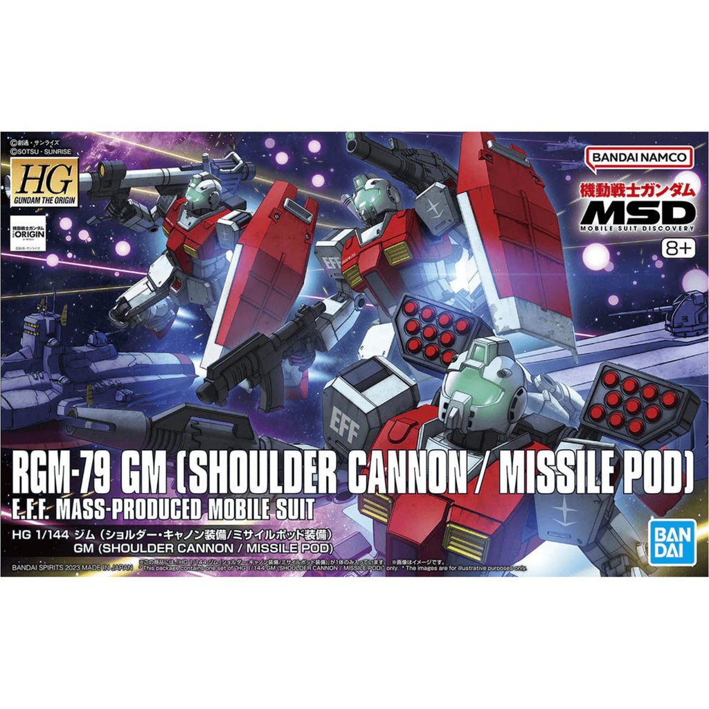 Bandai Mobile Suit Discovery HG RGM-79 GM With Shoulder Cannon And Missile Pod Model Kit