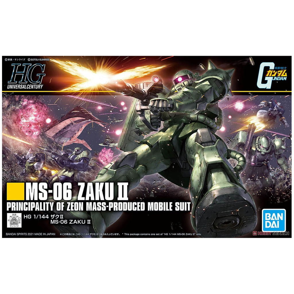 Bandai Mobile Suit Gundam HG MS-06 Zaku II 1:144 Scale Model Kit - Radar Toys