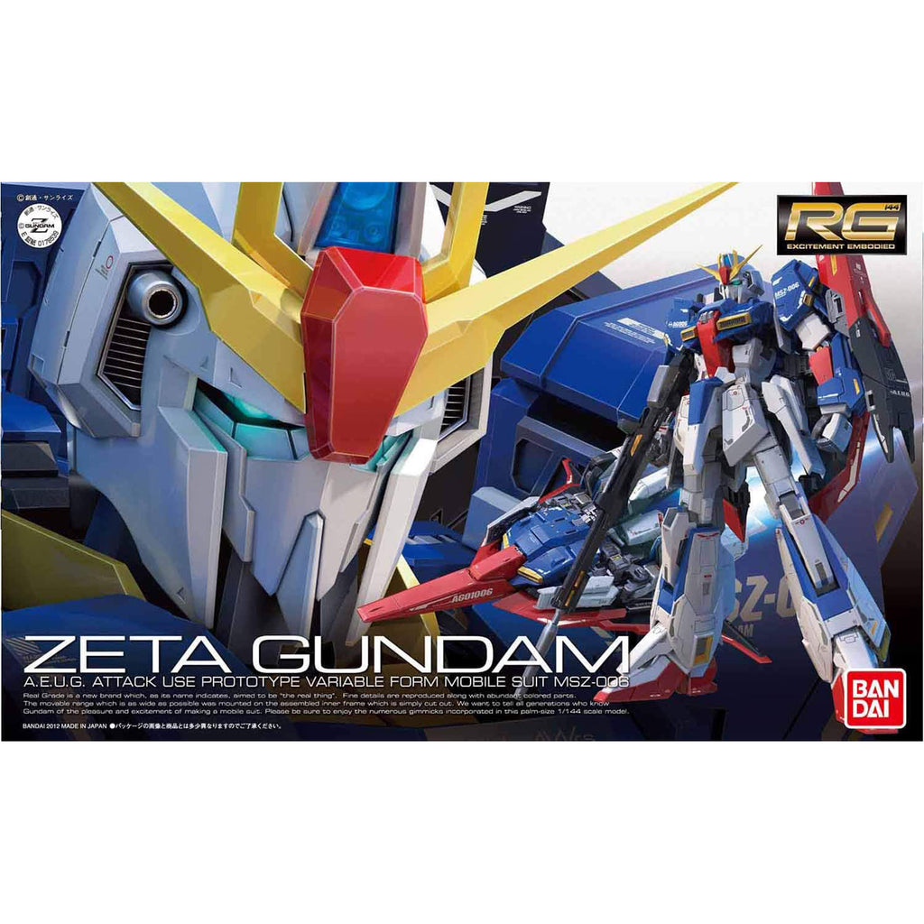 Bandai Z Gundam Real Grade Zeta Gundam 1:144 Scale Model Kit - Radar Toys