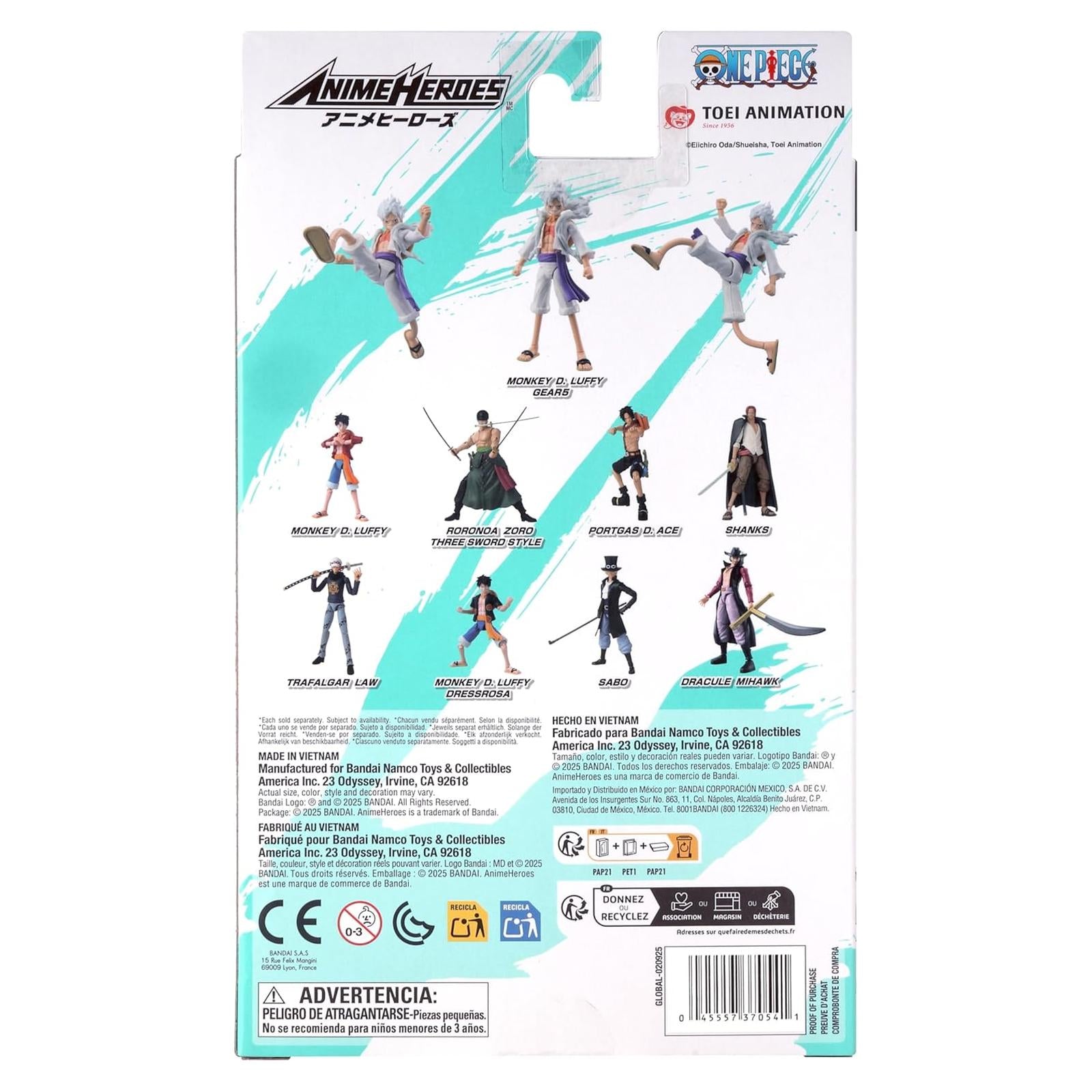 anime luffy gear 5 One Piece Figure: Anime Heroes- Monkey D. Luffy, Gear 5