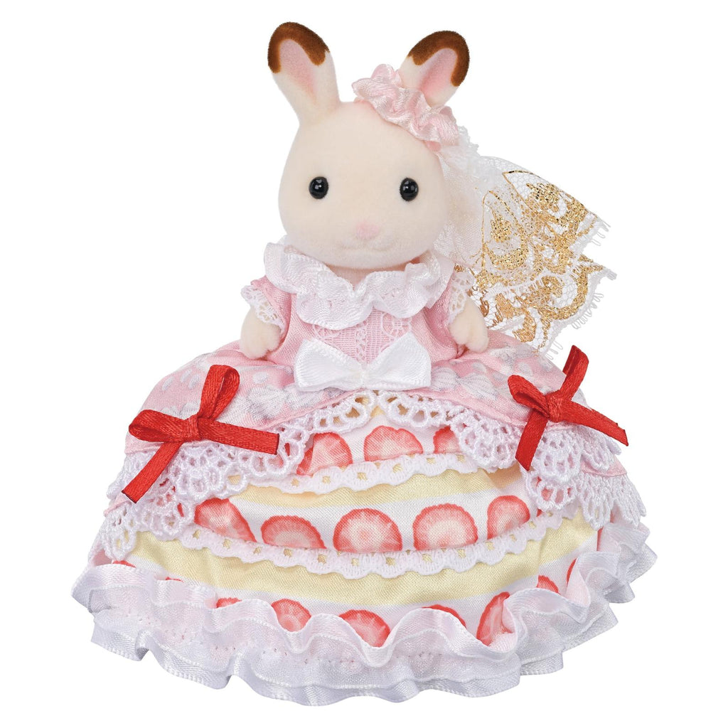 Calico Critters Freya's Birthday Celebration Strawberry Cake Dress Figure - Radar Toys
