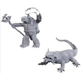 WizKids Dungeons And Dragons Nolzur's Tortle Druid And Wild Shape Giant Lizard Miniature Figures - Radar Toys