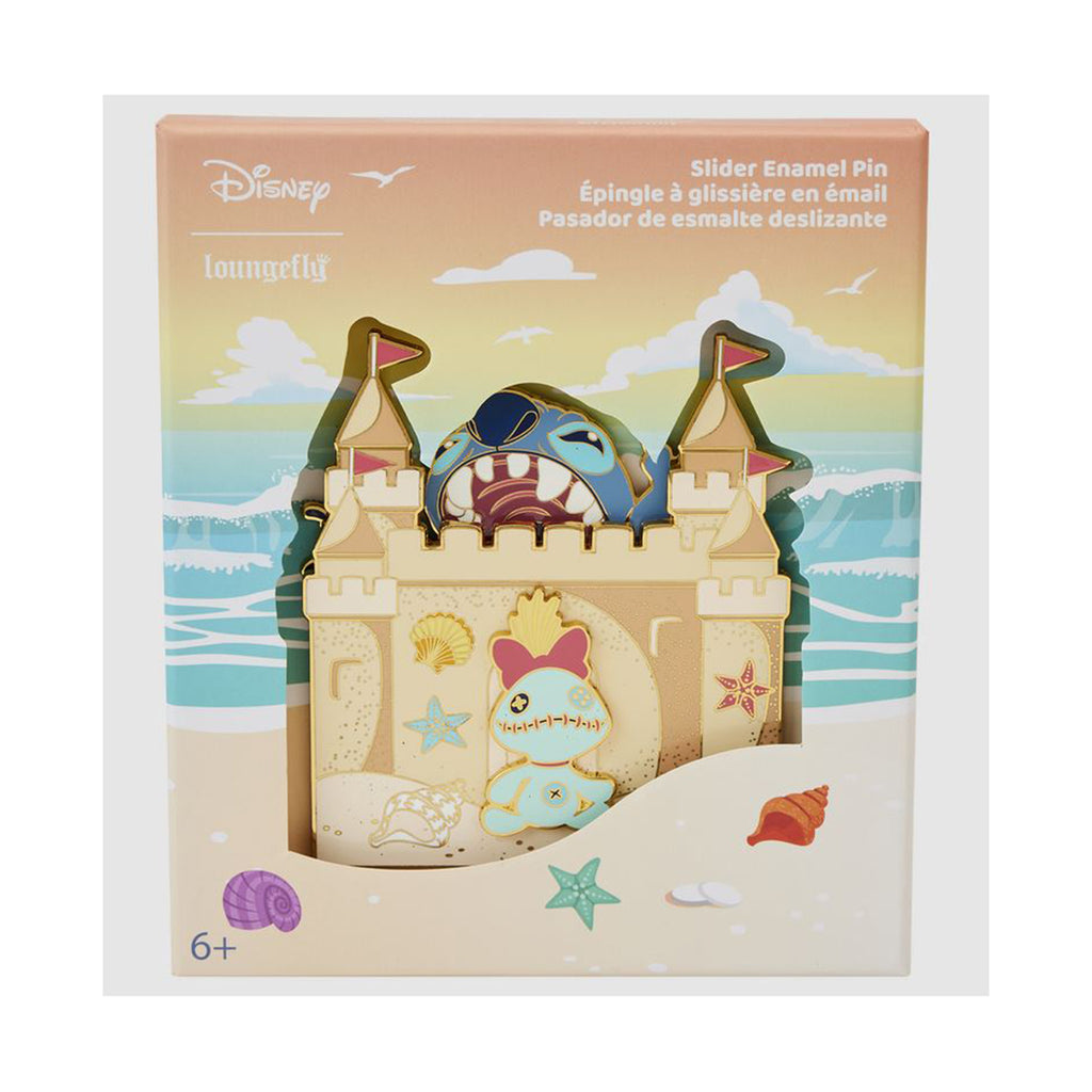 Loungefly Disney Stitch Sandcastle Beach Surprise 3 Inch Collector Box Pin
