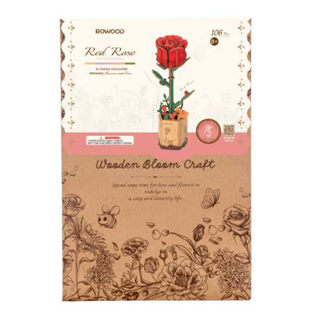 Robotime Rowood Red Carnation Wooden Bloom Craft
