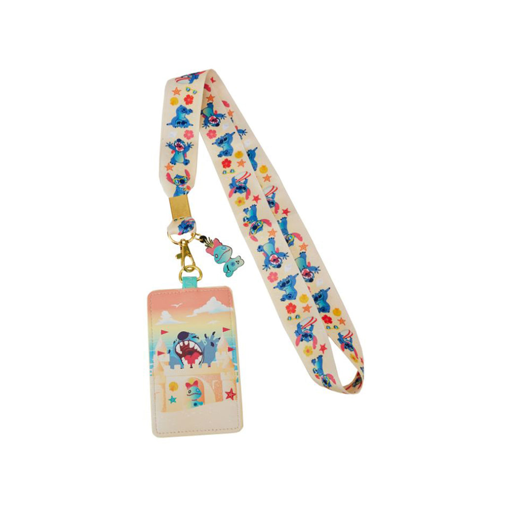 Loungefly Disney Stitch Sandcastle Lanyard With Cardholder