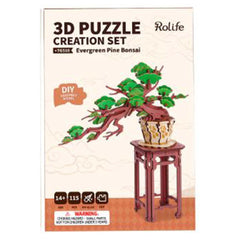 Robotime Rolife Evergreen Pine Bonsai 3D Puzzle Creation Set