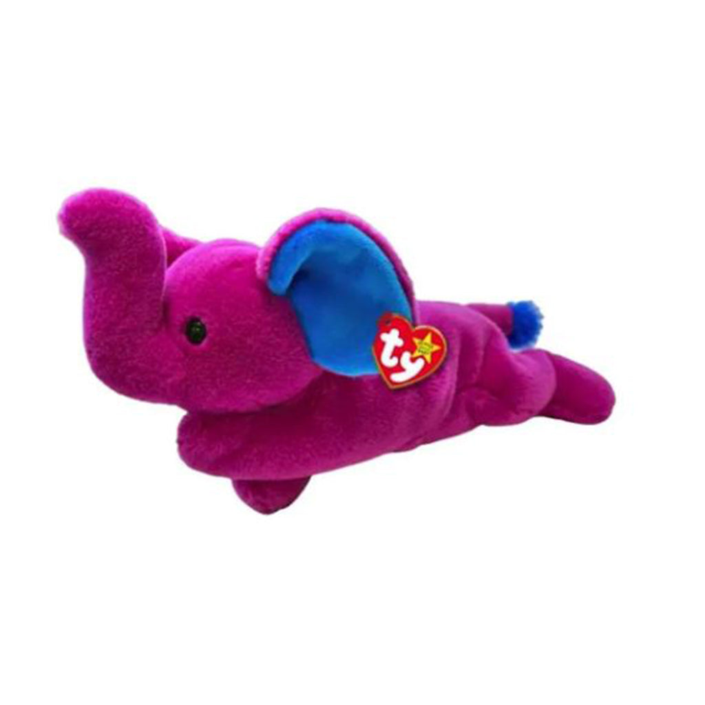 TY Peanut Purple Elephant 9 Inch Plush Figure