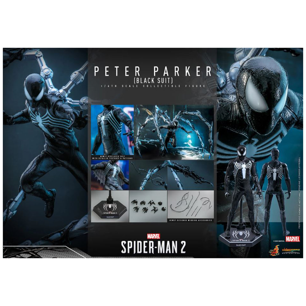 Hot Toys Spider-Man 2 Peter Parker Black Suit 1:6 Scale Collectible Figure