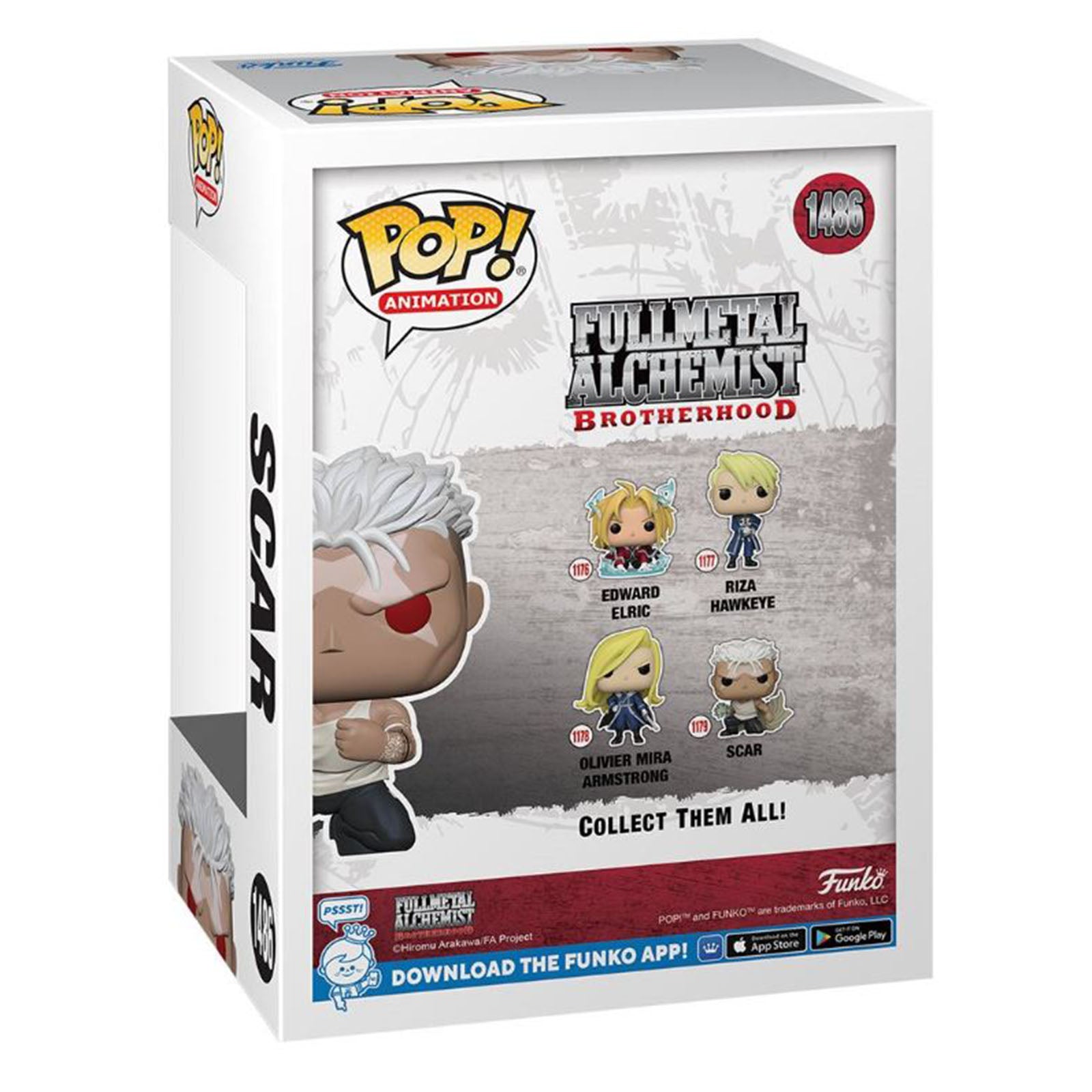 Funko Fullmetal Alchemist Brotherhood Exclusive POP Scar Glow