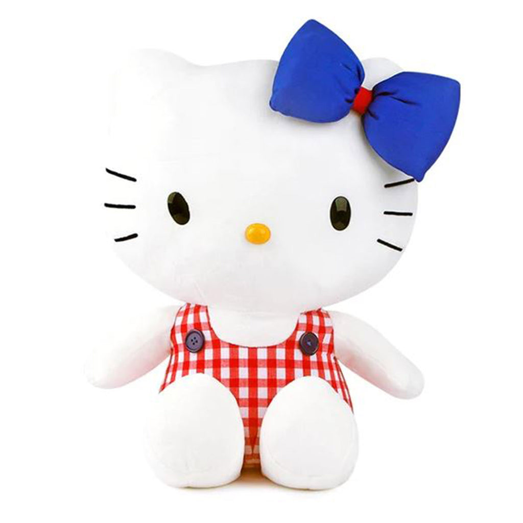 Sanrio Hello Kitty Checkered Blue Bow 20 Inch Plush