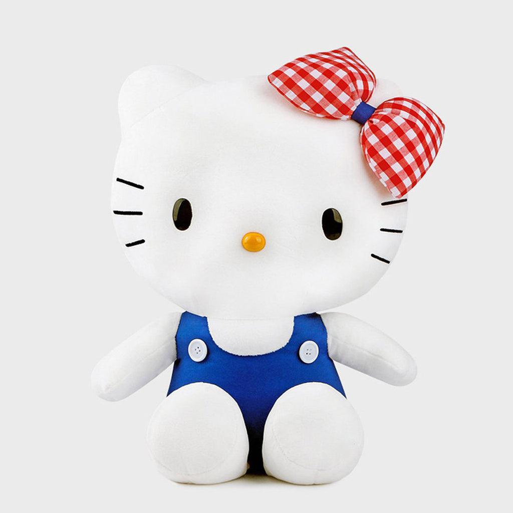 Sanrio Hello Kitty Blue Checkered Bow 20 Inch Plush
