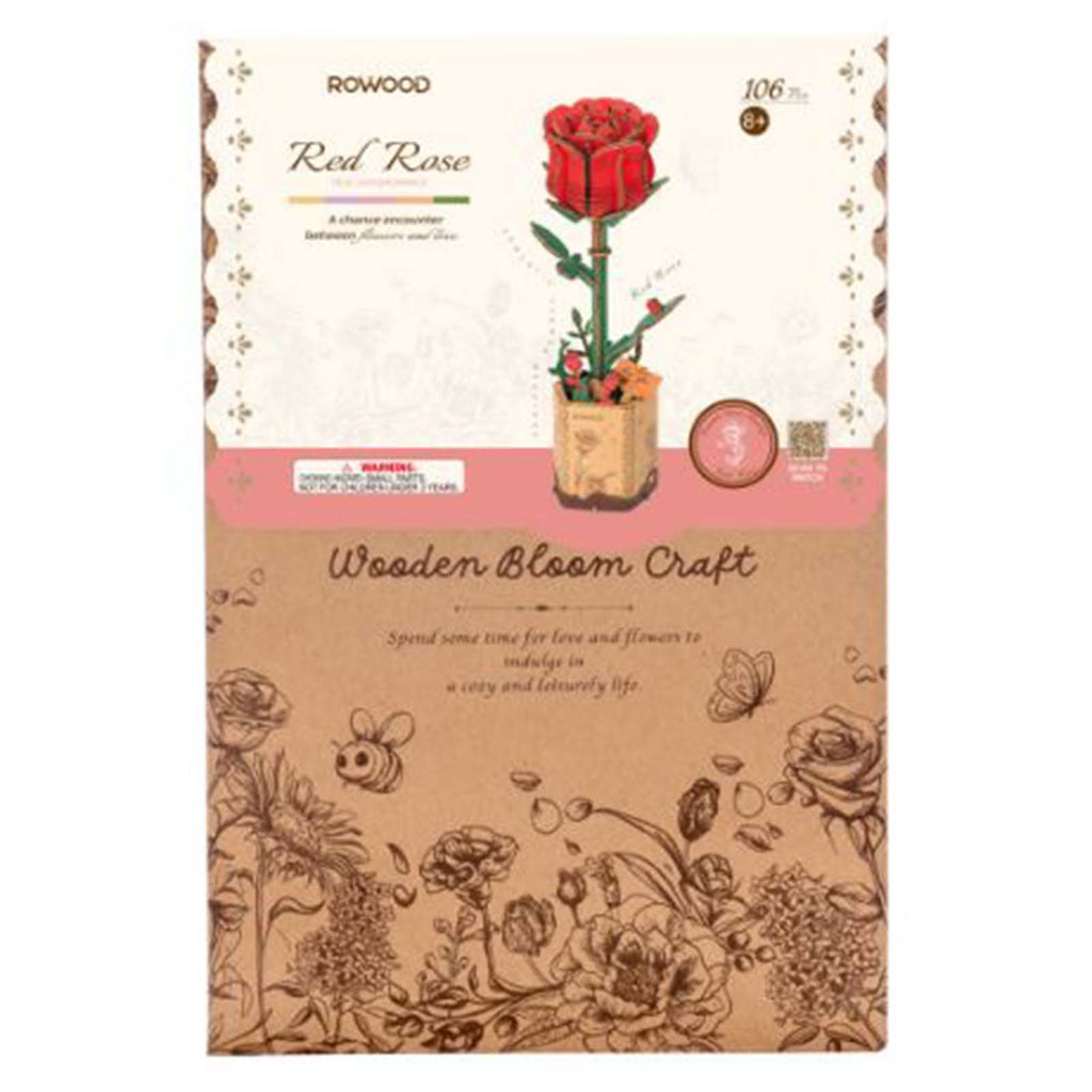 Robotime Rowood Red Rose Wooden Bloom Craft