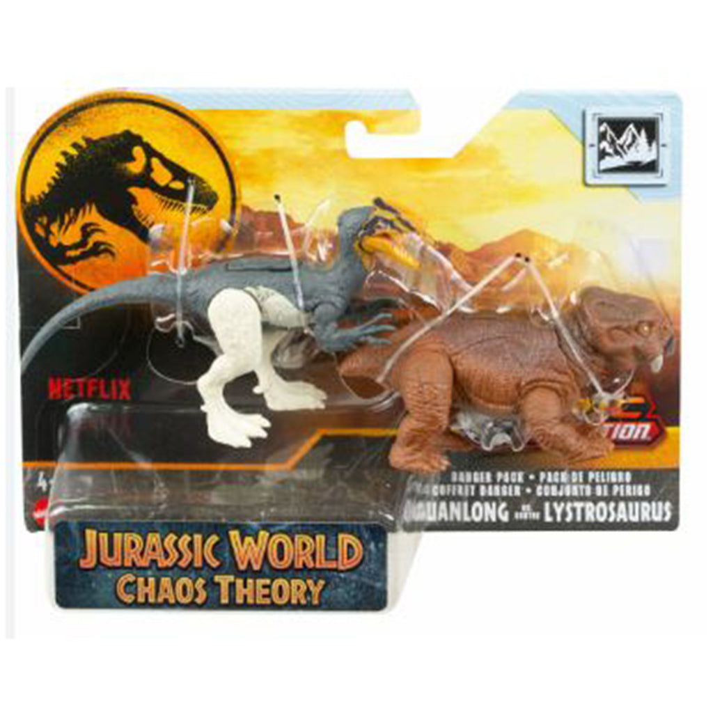 Mattel Jurassic World Chaos Theory Epic Evolution Guanlong VS Lystrosaurus Figure