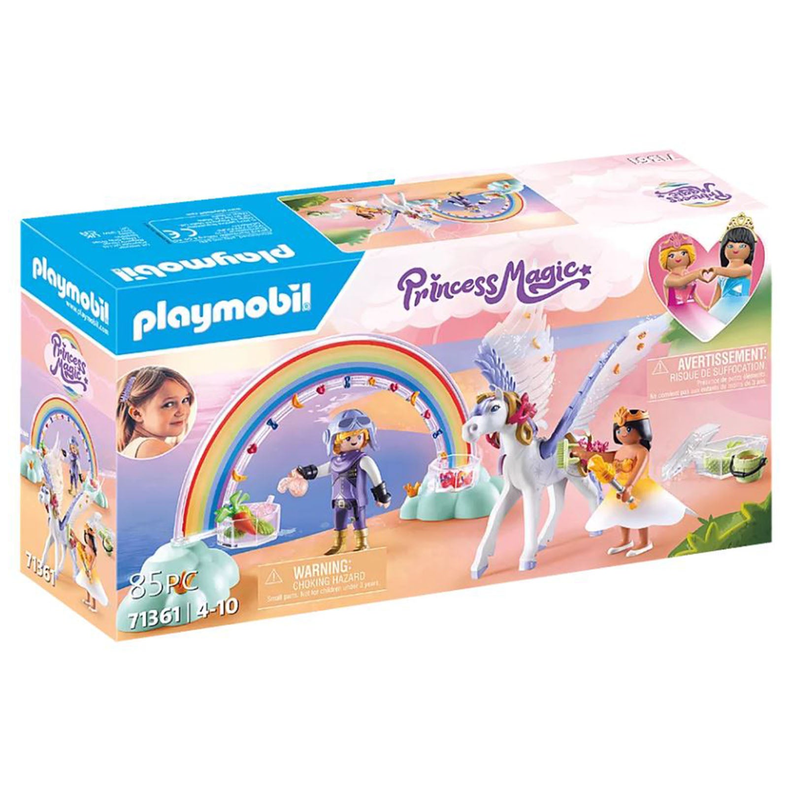 Playmobil Princess Magic Pegasus With Rainbow In The Clouds Building Set  71361