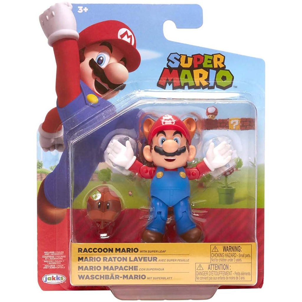 Jakks Pacific Super Mario Raccoon Mario Wave 34 Figure