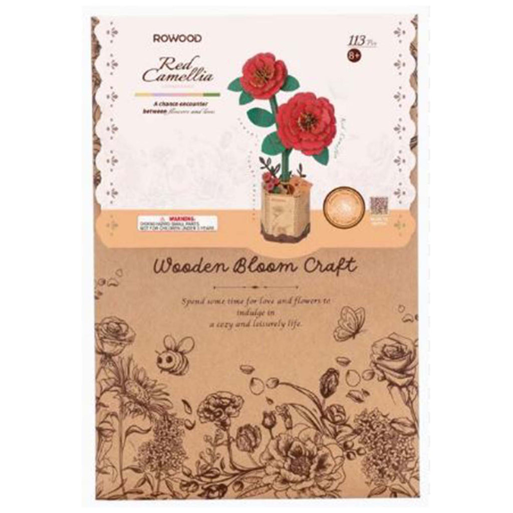 Robotime Rowood Red Camellia Wooden Bloom Craft