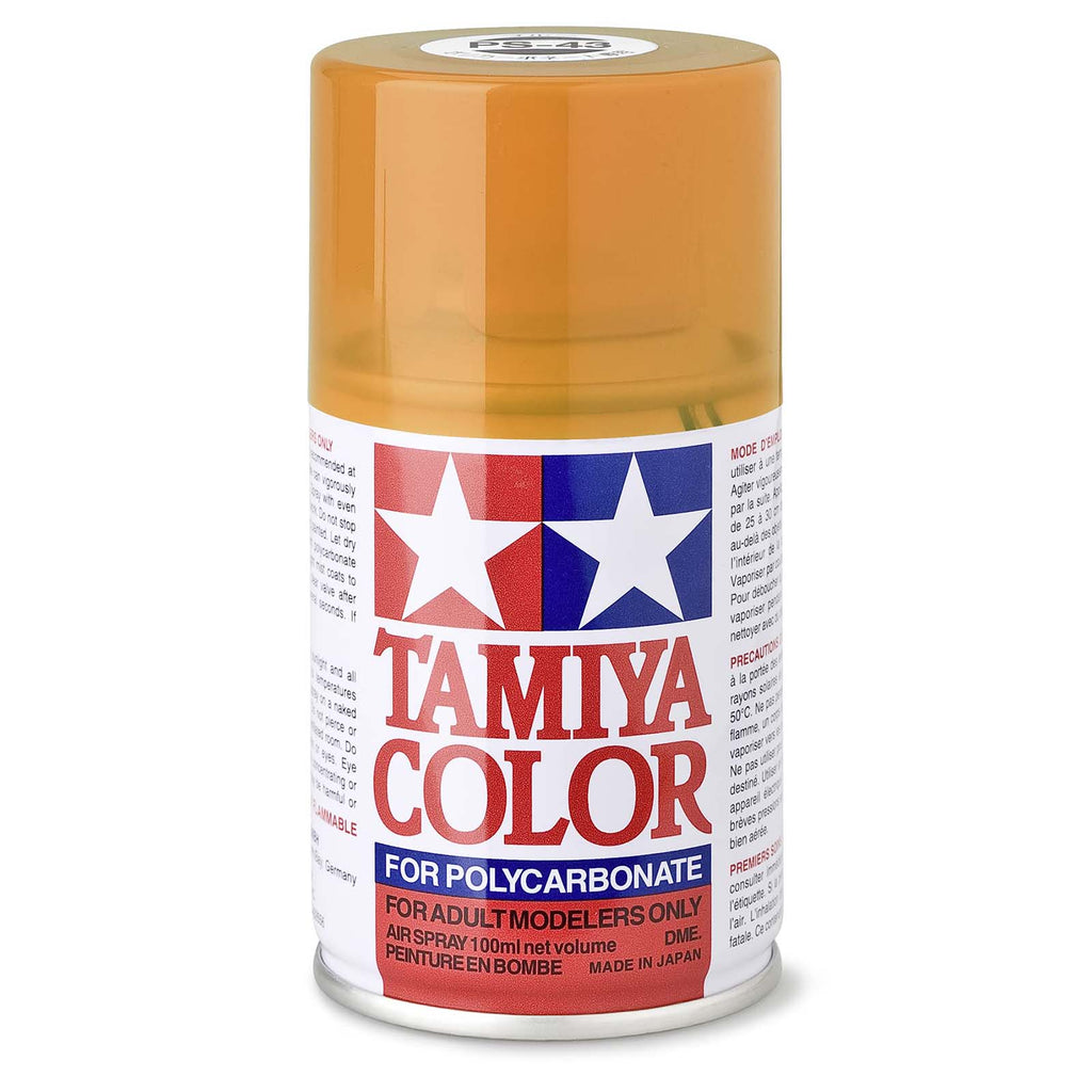 Tamiya Color For Polycarbonate PS-43 Translucent Orange 100mL Spray Paint Can TAM86043