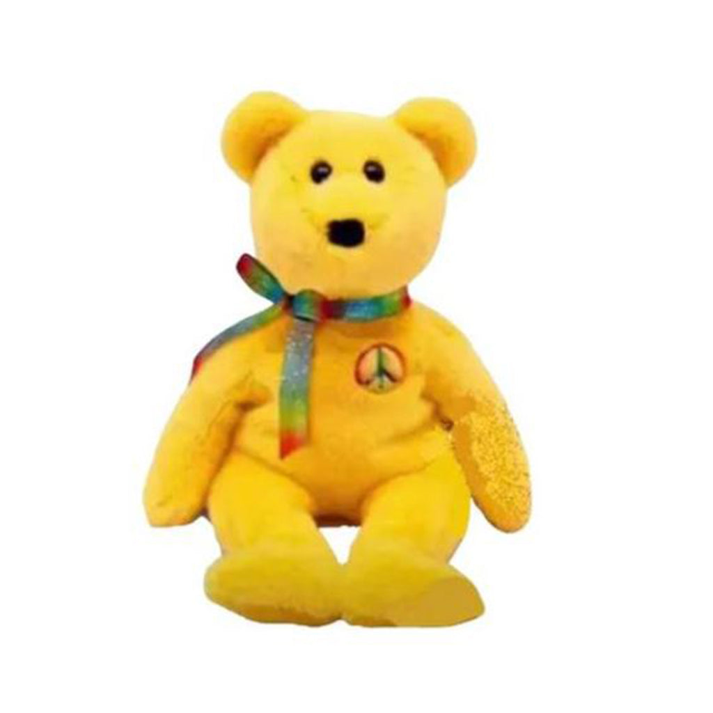 TY Beanie Babies Peace Yellow Bear 9 Inch Plush Figure