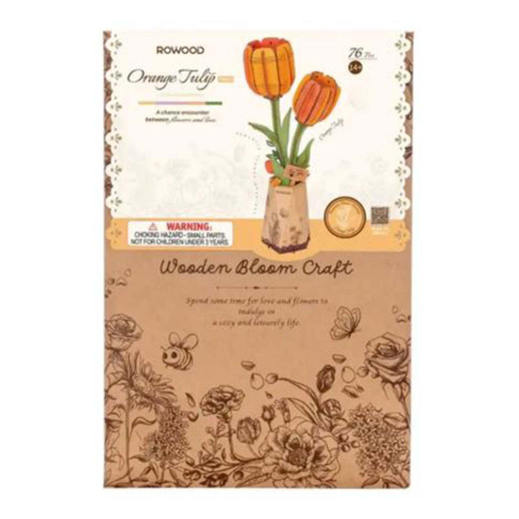 Robotime Rowood Orange Tulip Wooden Bloom Craft
