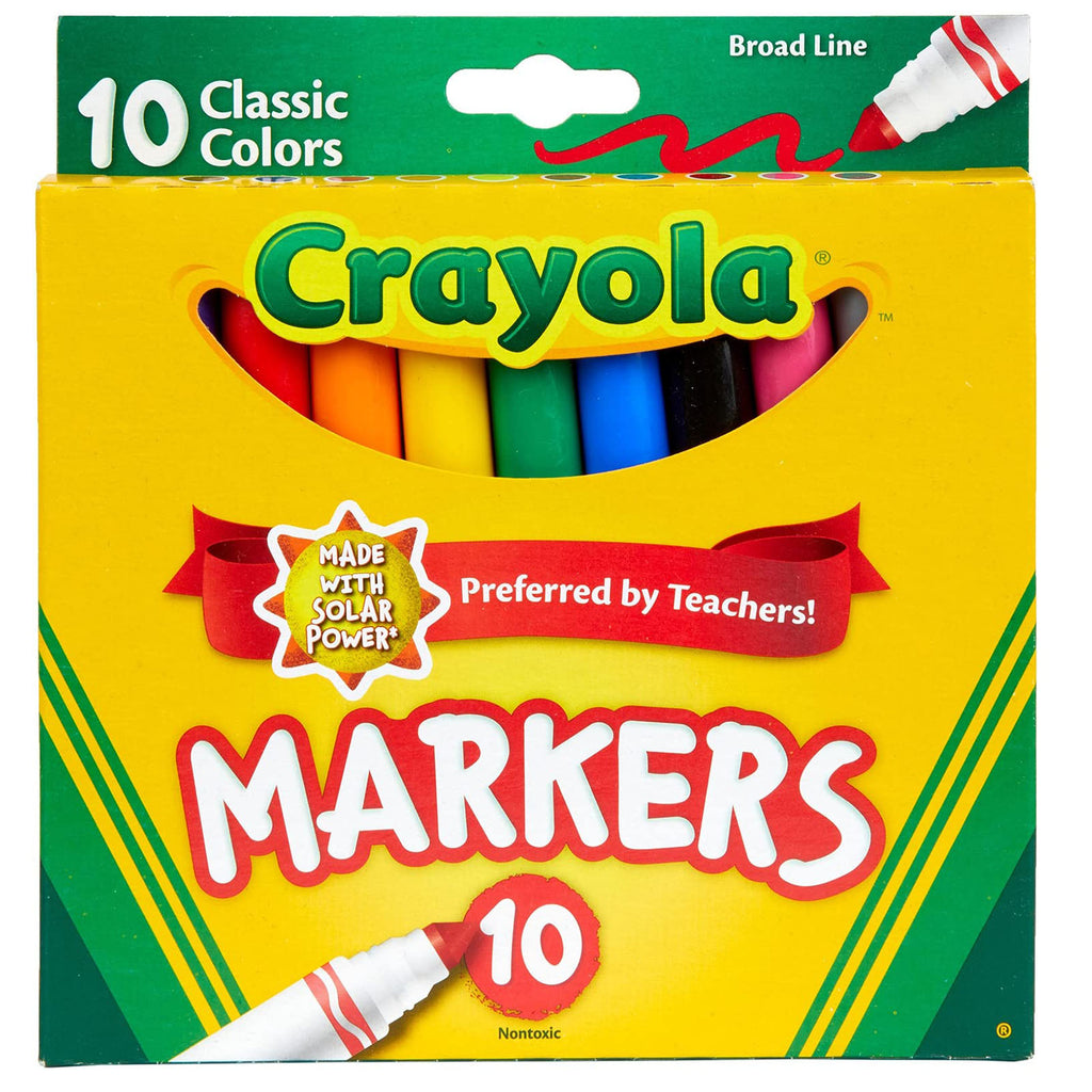 Crayola Classic Broad Line Markers 10 Count Set - Radar Toys