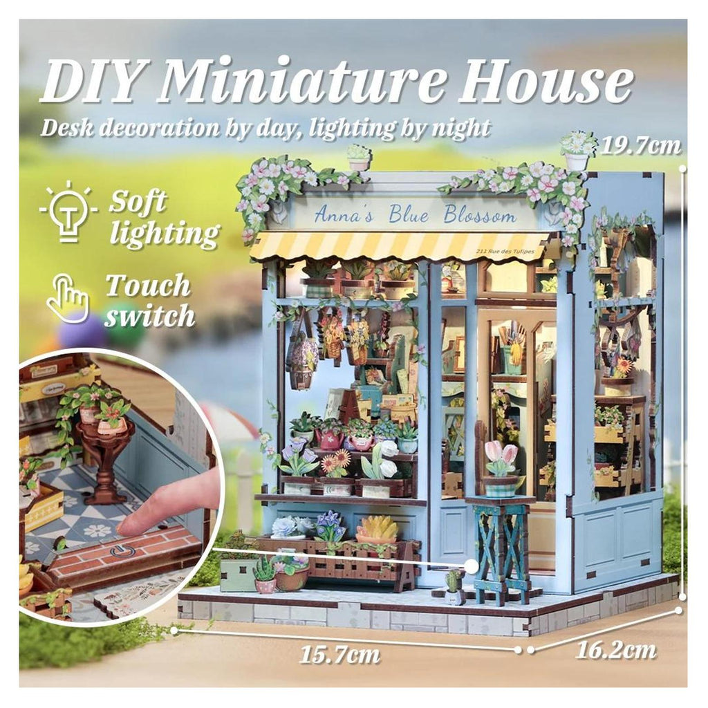 Cutebee Anna's Blue Blossom DIY Miniature House Kit