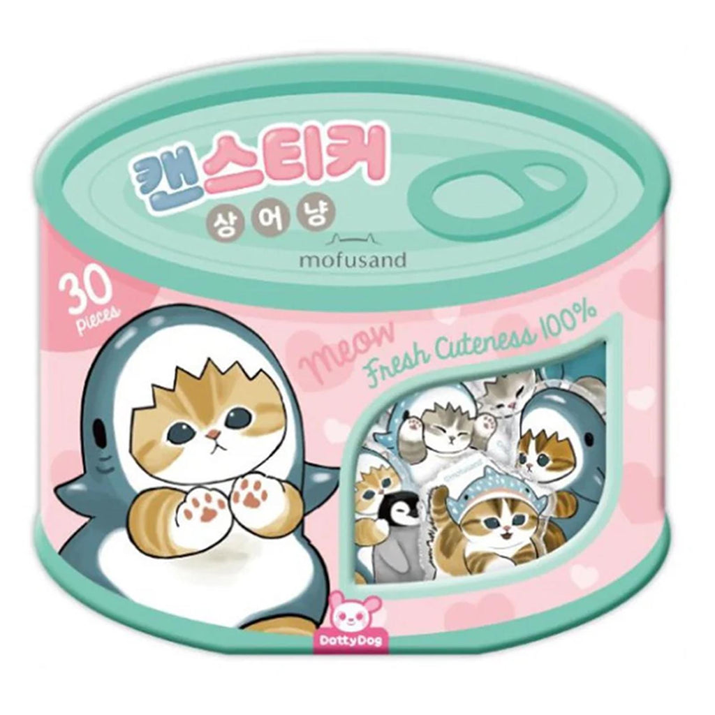 Dotty Dog Mofusand Shark Cat Can Sticker Set