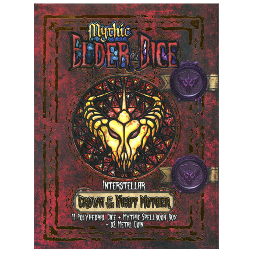 Elder Dice Interstellar Crown Of The Night Mother Mythic 11 Polyhedral Dice With Metal Coin Set