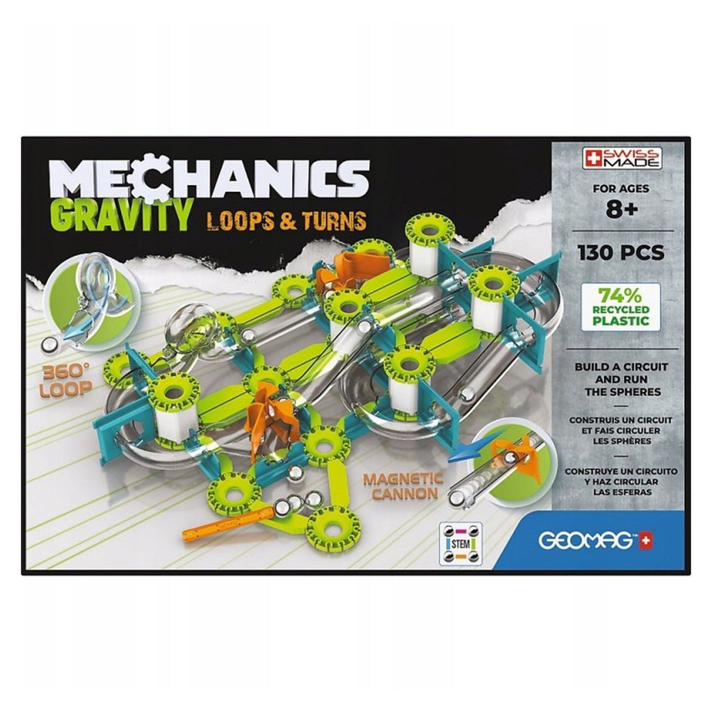 Geomag Mechanics Gravity Loops And Turns 130 Piece Building Set