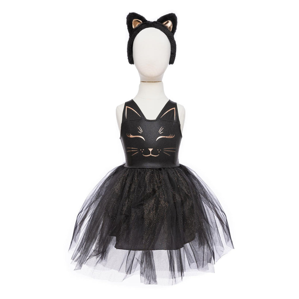 Great Pretenders Black Cat Dress And Headpiece Size 5-6