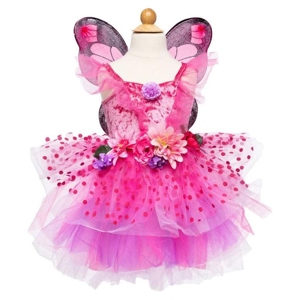 Great Pretenders Fairy Blooms Deluxe Hot Pink Lilac Dress And Wings Size 5-6